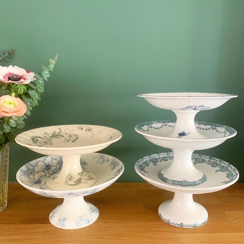 Assiettes sur pied et compotiers