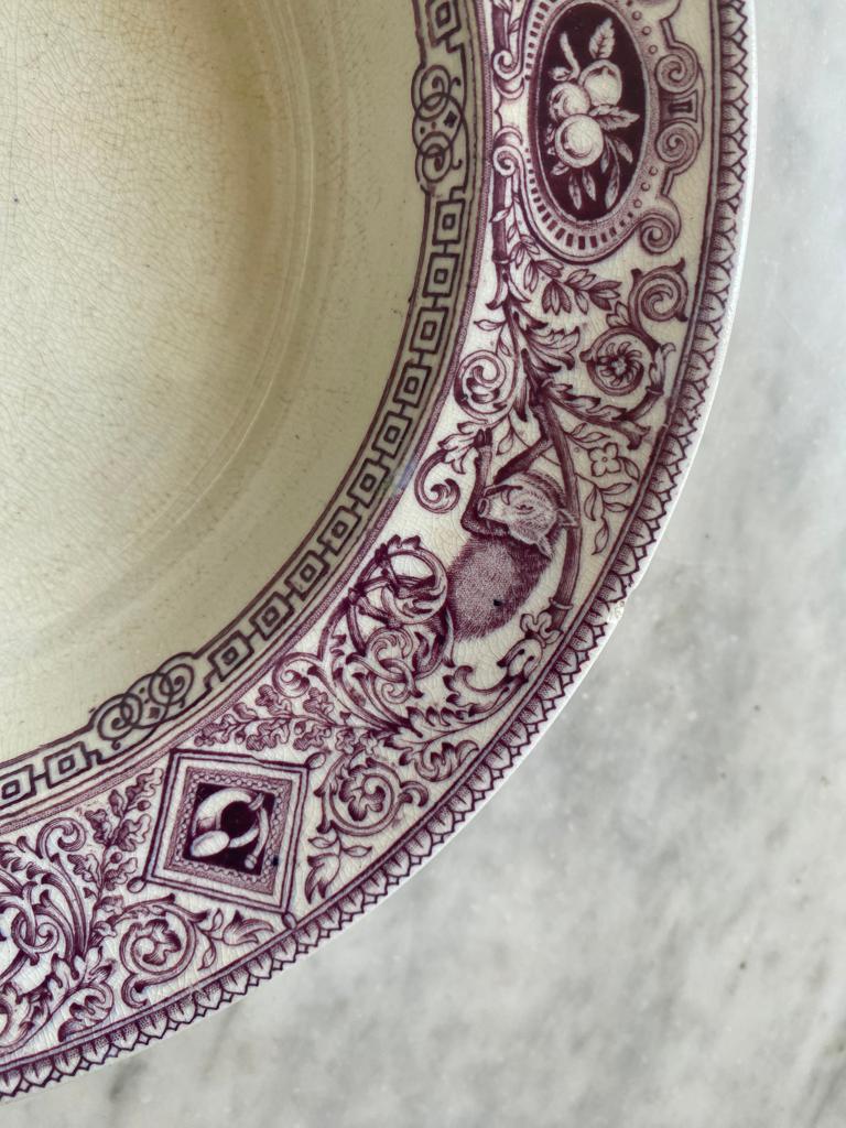 Assiette creuse anglaise biche et sanglier
