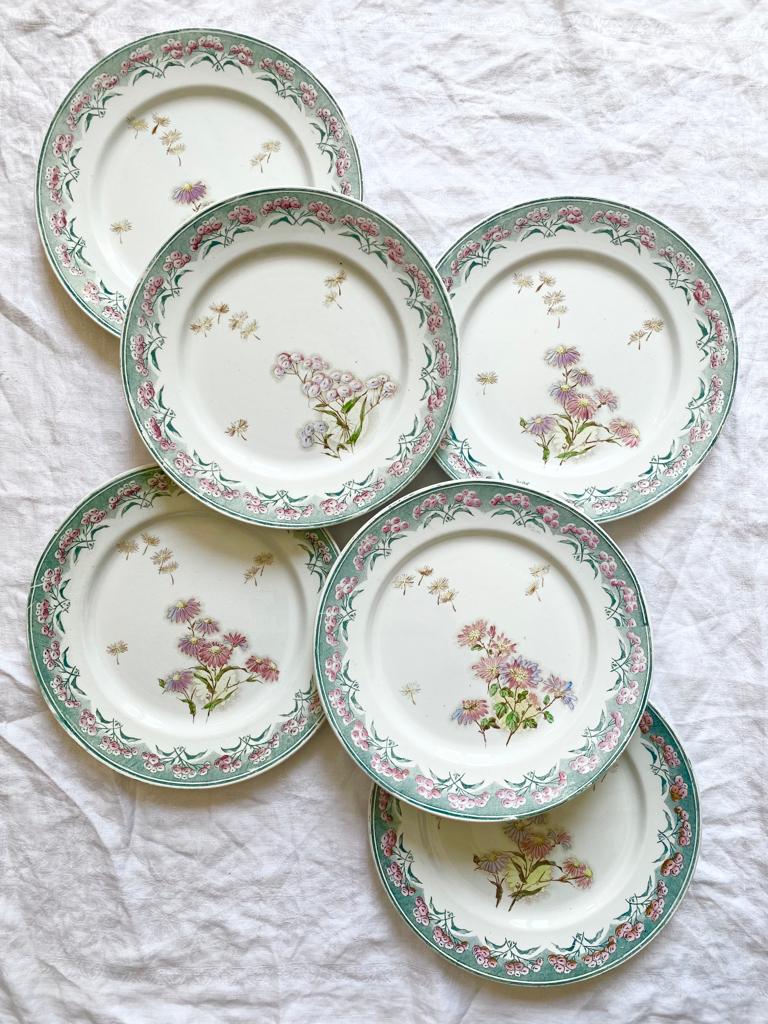 Assiettes plates René de Creil et Montereau