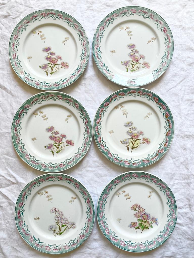 Assiettes plates René de Creil et Montereau