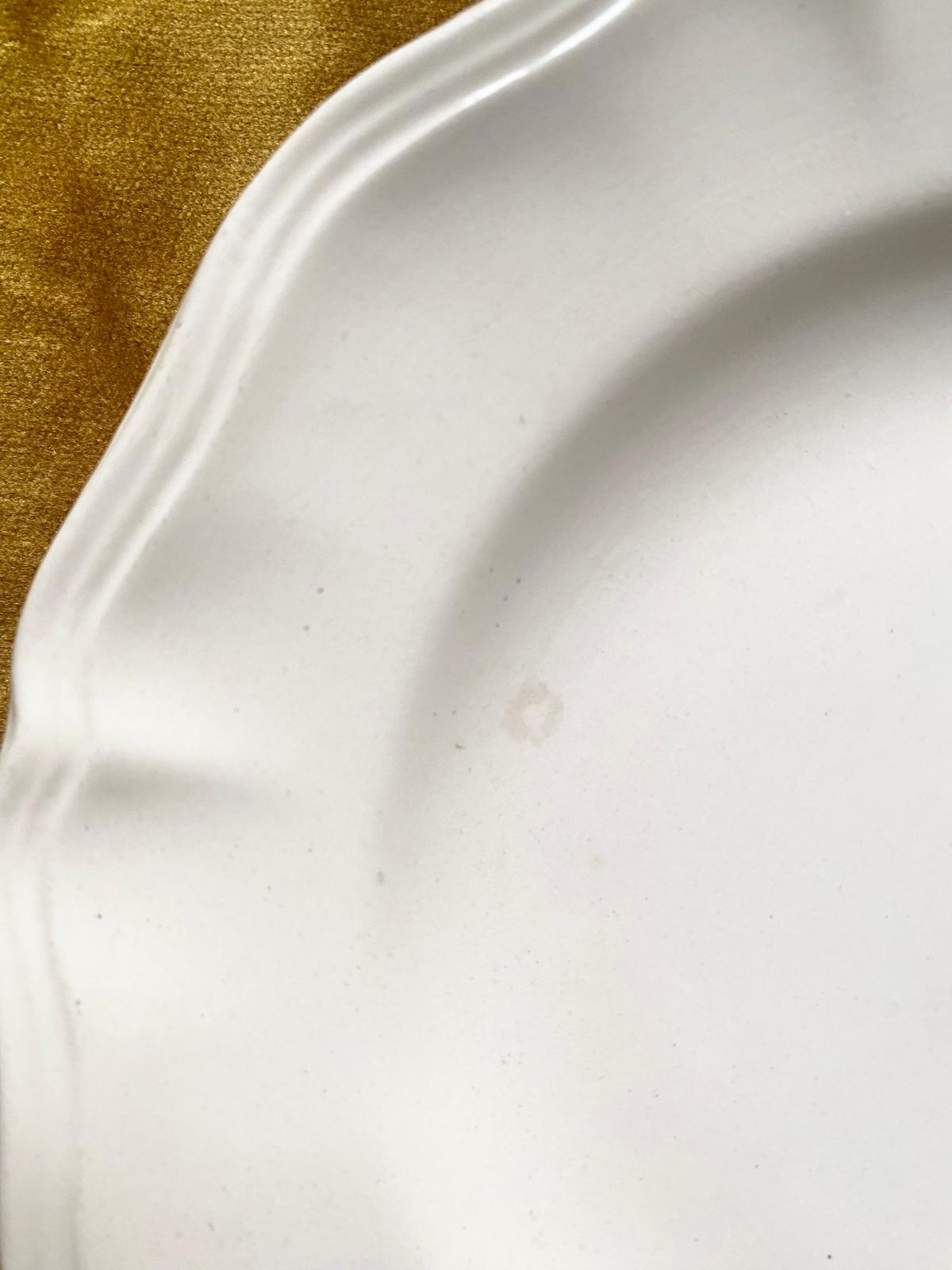 Assiette sur pied Ivoire Sarreguemines
