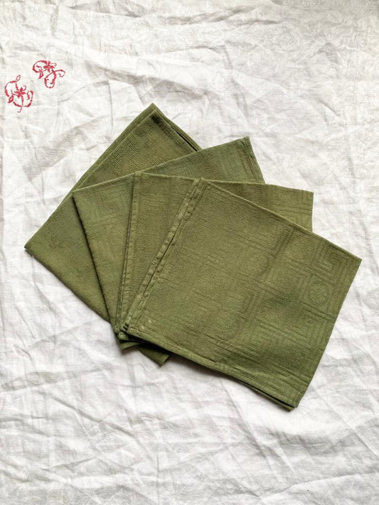 Set of 4 old dyed towels