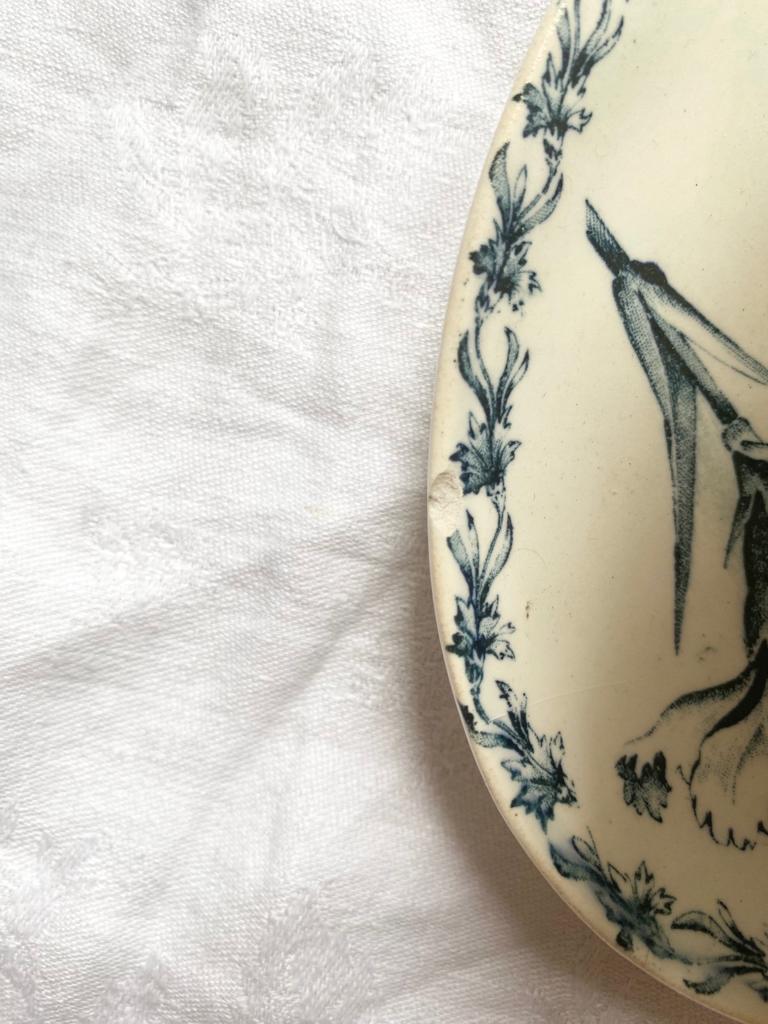 Saucière couvercle Oeillets de Lunéville