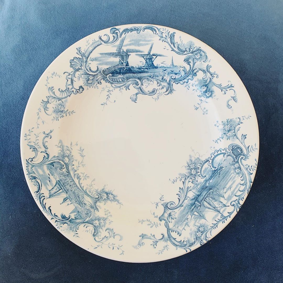 Assiette plate terre de fer modèle Paysage Clairefontaine