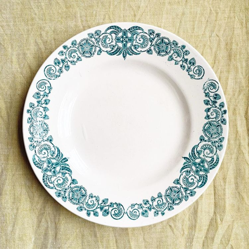 Assiette à dessert terre de fer Longchamp Alésia vintage