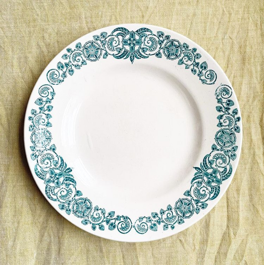 Assiette à dessert terre de fer Longchamp Alésia vintage