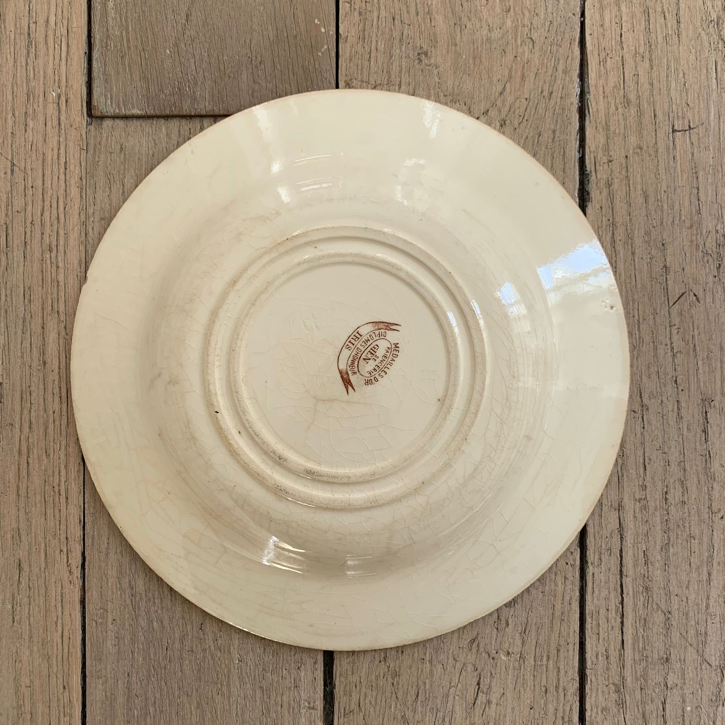 Assiette creuse terre de fer polychrome Iris Gien