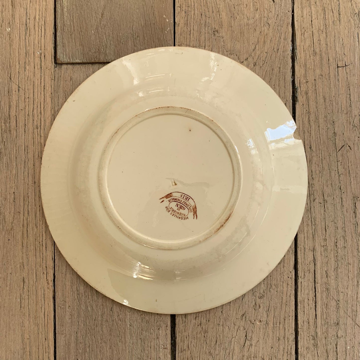 Assiette creuse terre de fer polychrome Iris Gien