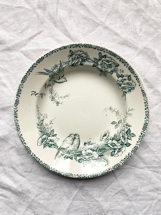 Assiette creuse terre de fer Mésanges de St Amand
