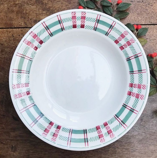 Assiette creuse Tartan l'Amandinoise Noël