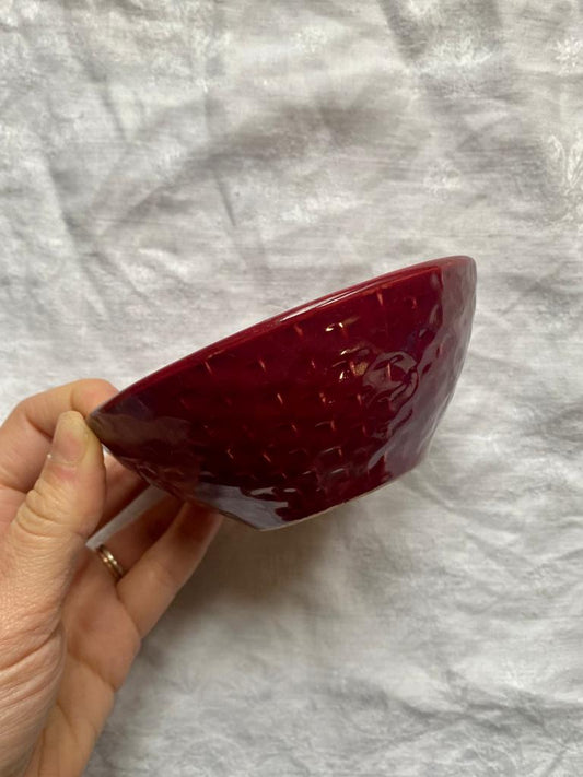 Bol bordeaux tressé rouge