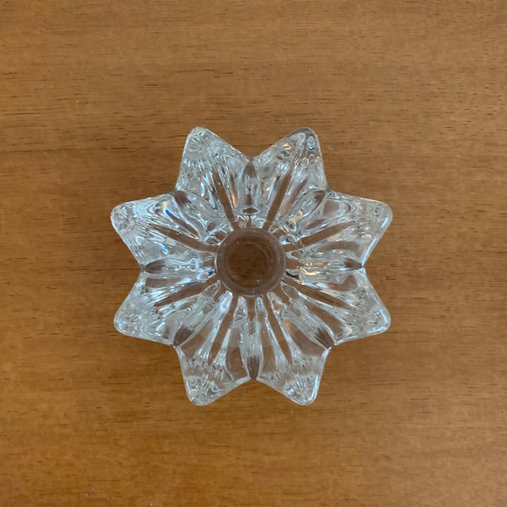 Bougeoir vintage en verre étoile