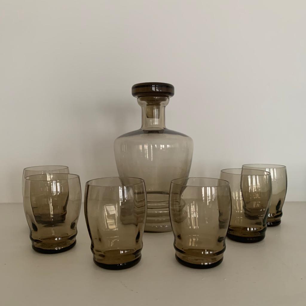 Smoked glass carafe