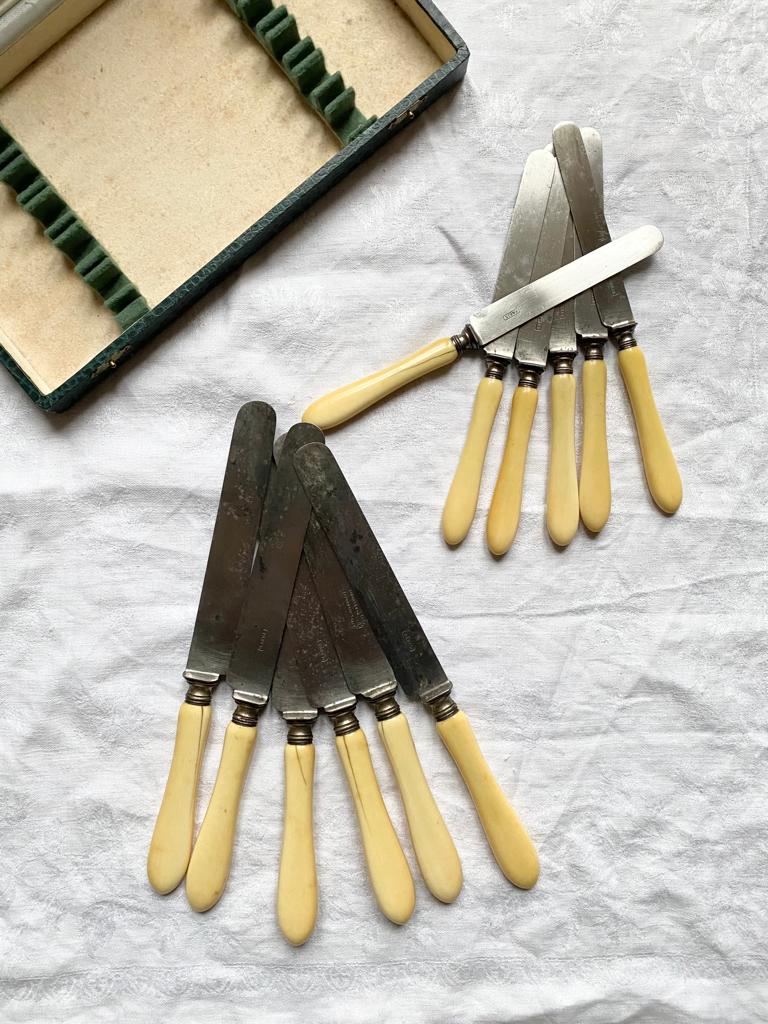 Set de couteaux vintage Pradel & APA manche en plastique Set de couteaux vintage Pradel & APA manche en plastique