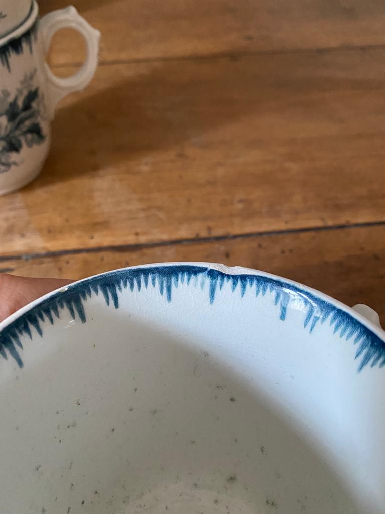 Lot de 4 grandes tasses à café en terre de fer bleue