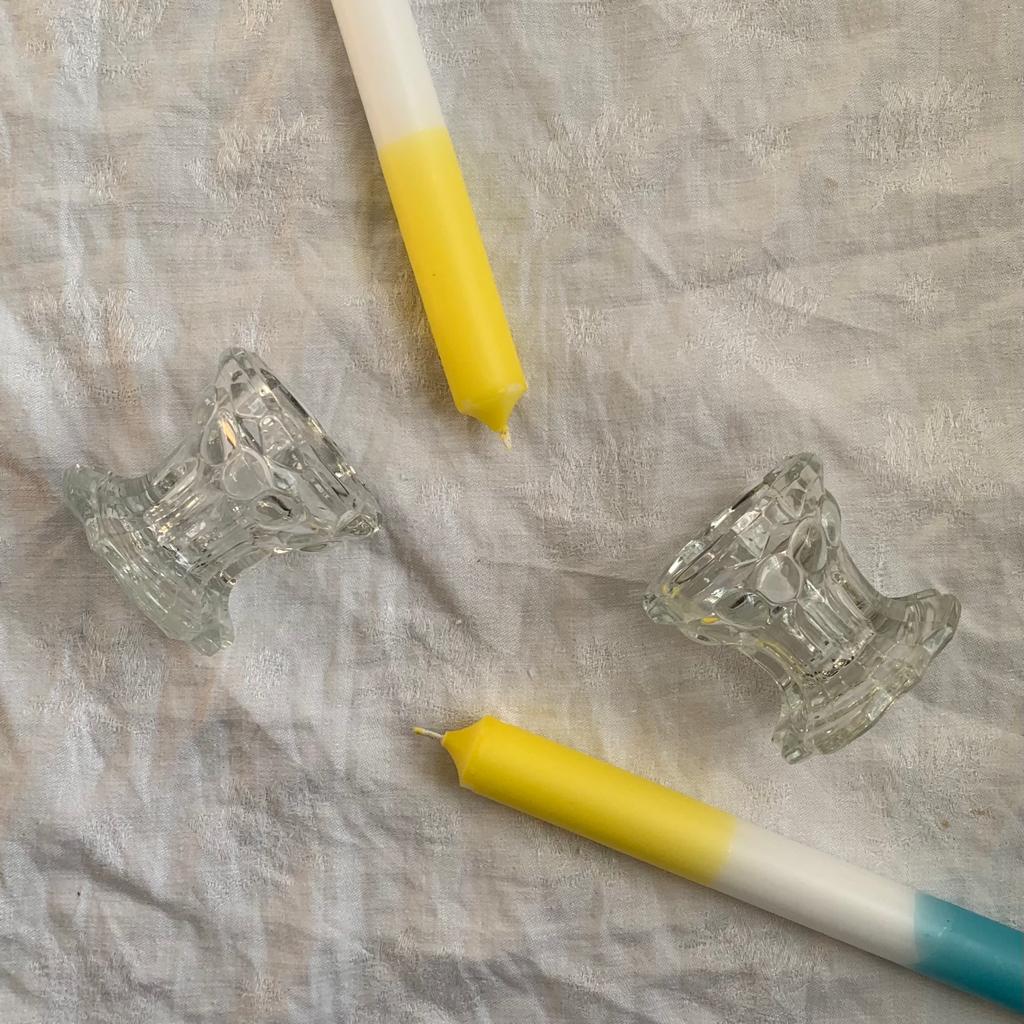 Bougeoir vintage en verre de Reims