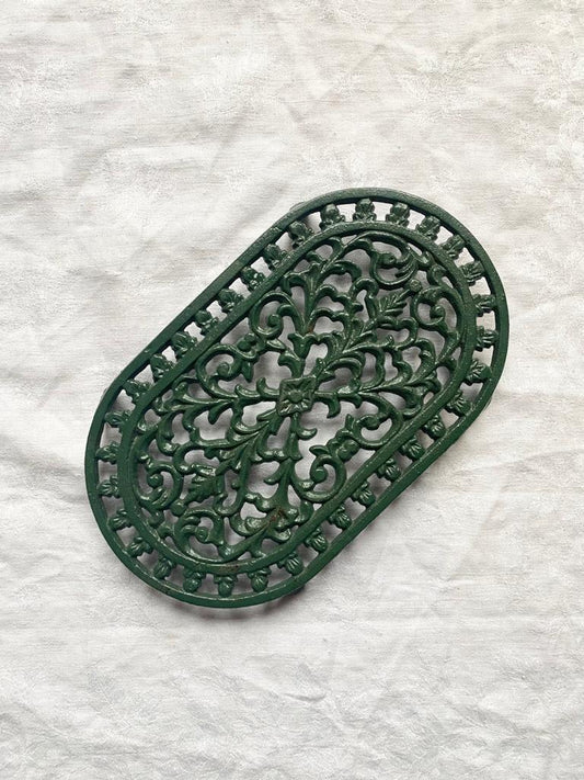 Dessous de plat en fonte vert
