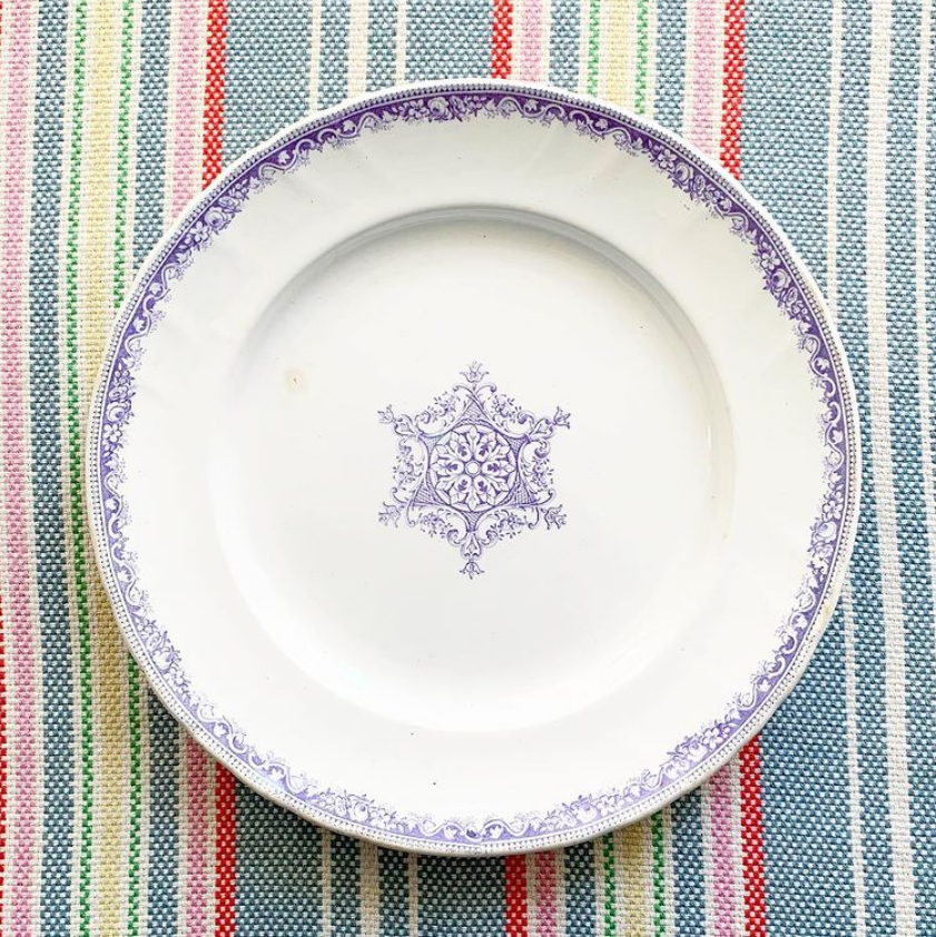 Plat terre de fer Vieillard parme vintage