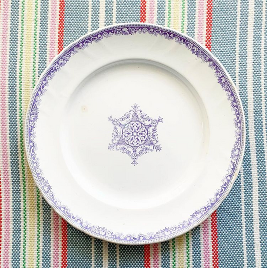 Plat terre de fer Vieillard parme vintage