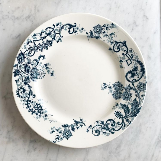 Plat terre de fer Sévigné HB & Cie bleue