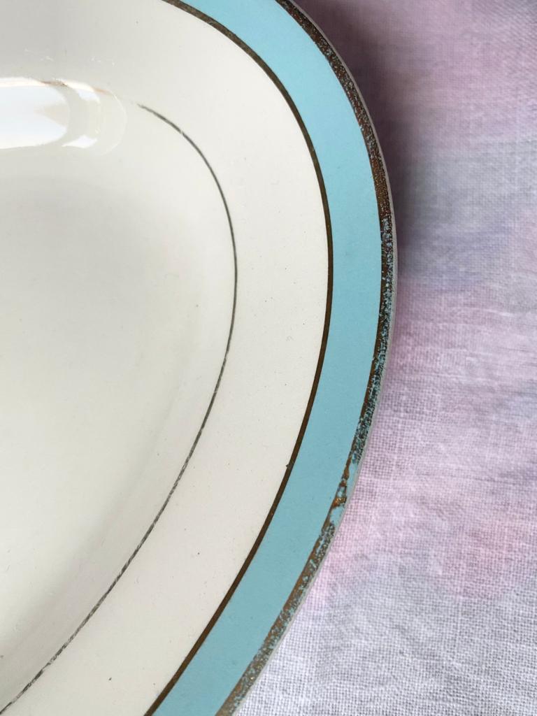Ravier liseré doré turquoise
