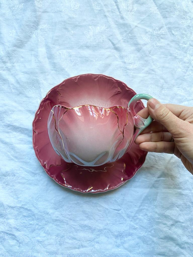 Tasse barbotine Lunéville