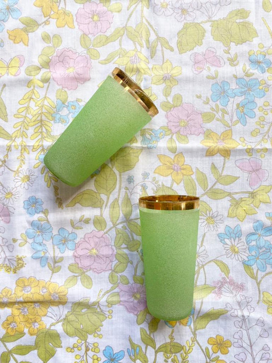 Lot de 2 verres à orangeade granité verts
