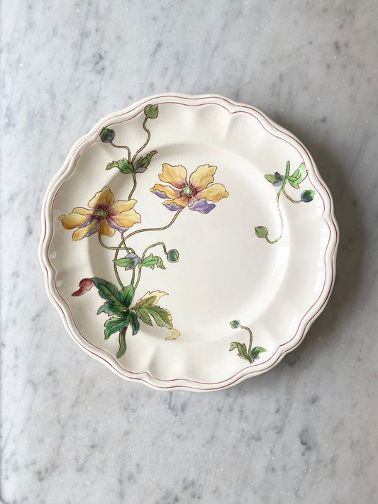 Assiette plate en terre de fer polychrome de Longchamp