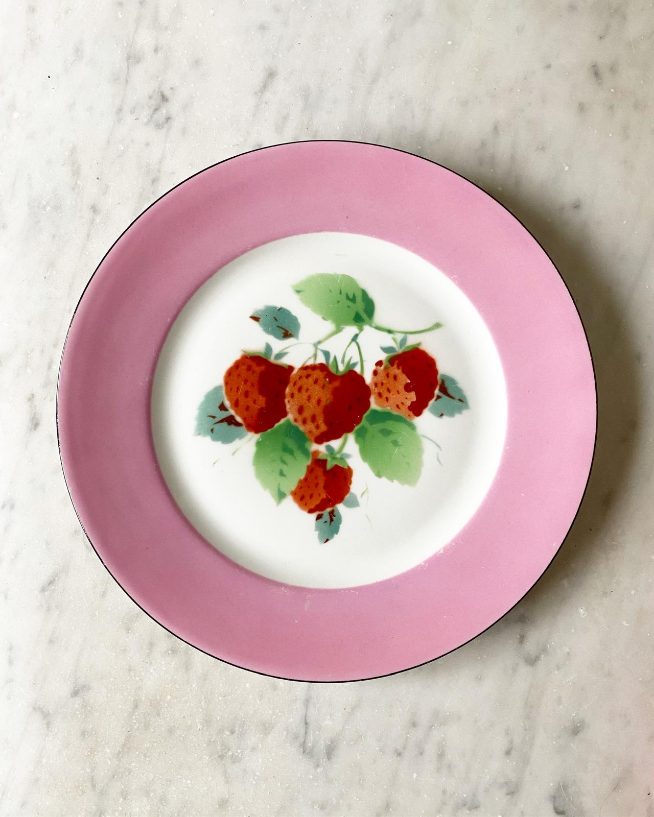 Assiette à dessert Fraise Porcelaine