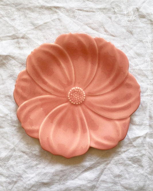 Assiette à dessert fleur rose Charolles