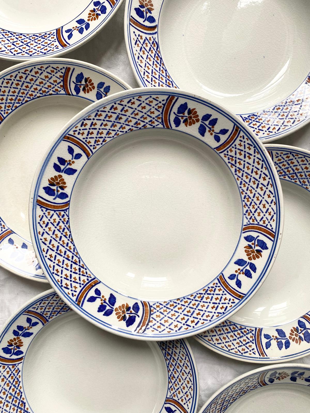 Assiette creuse Rouennais de Lunéville
