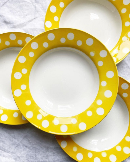 Assiettes creuses à pois Digoin Sarreguemines