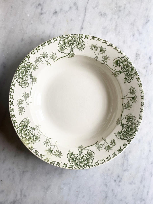 Assiette creuse terre de fer verte Sarreguemines Palmyre