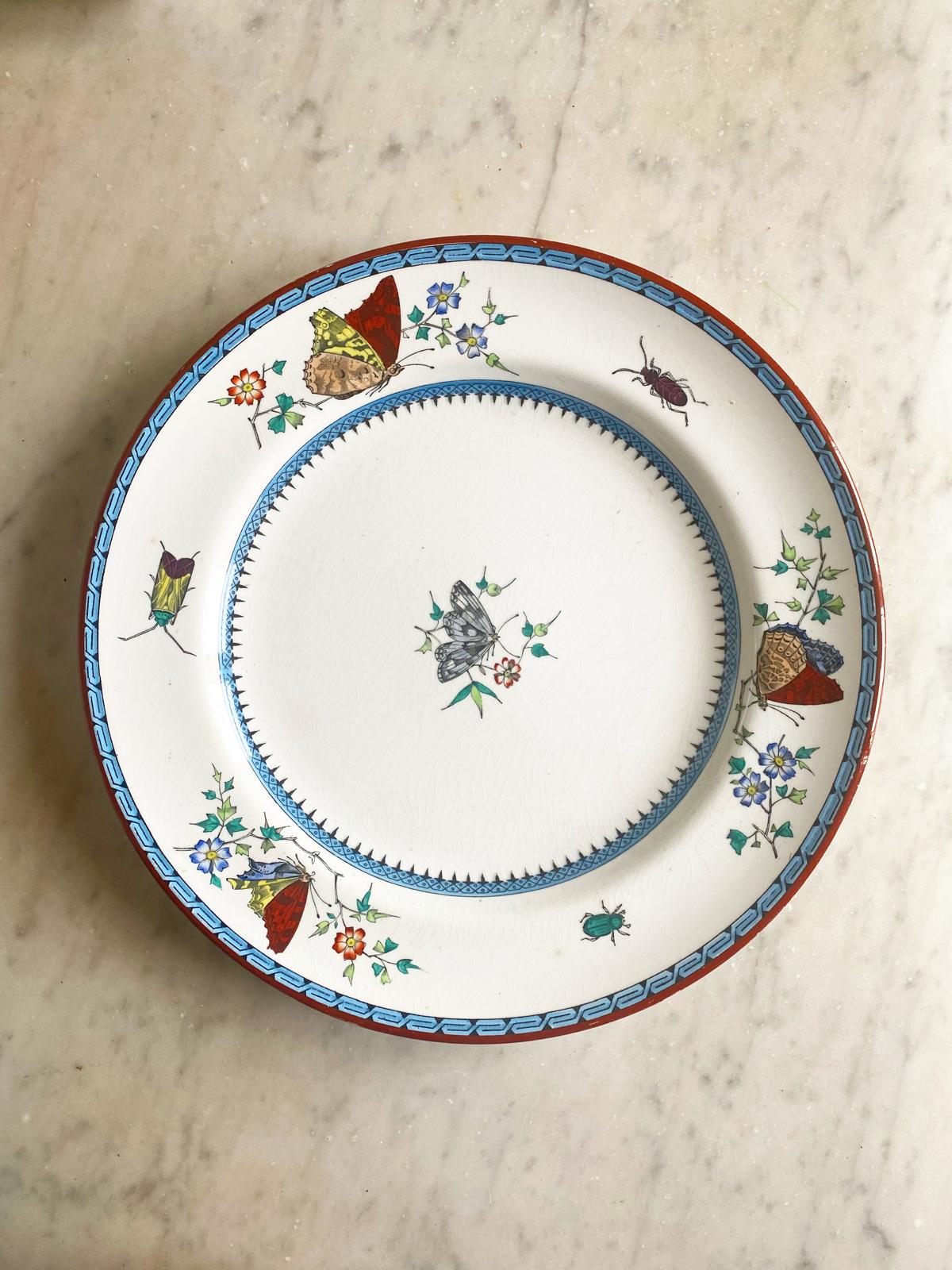 Assiette plate Butterfly de Minton terre de fer
