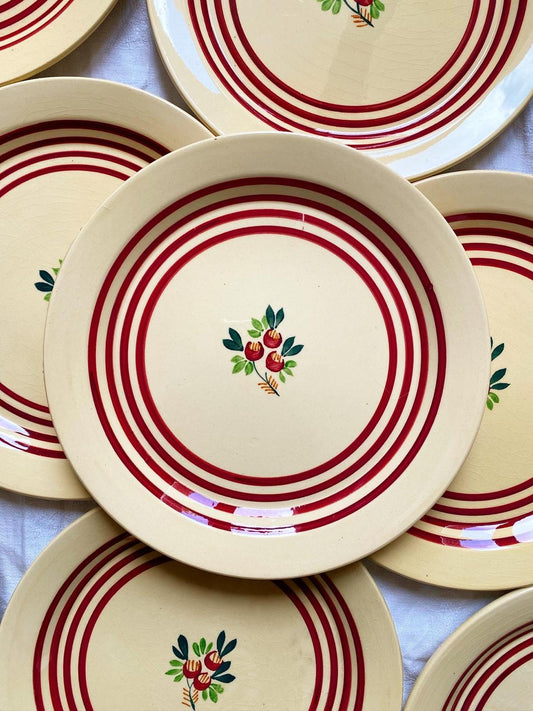 Assiettes à dessert 4 bandes Gien