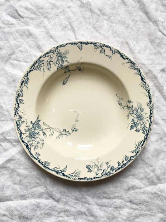 Assiettes creuses Passiflore de Lunéville terre de fer