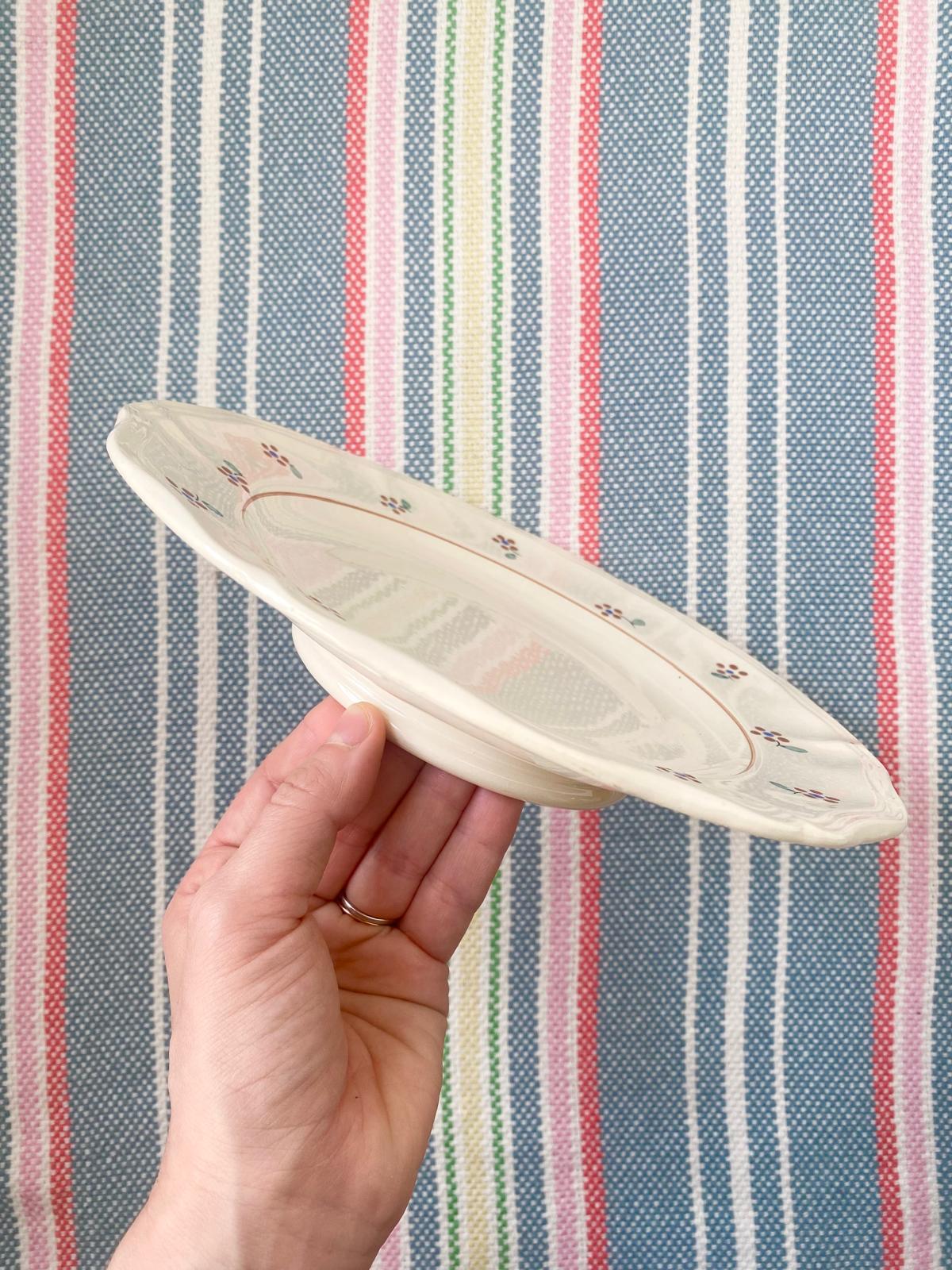 Assiette sur pied Arromanches de Sarreguemines