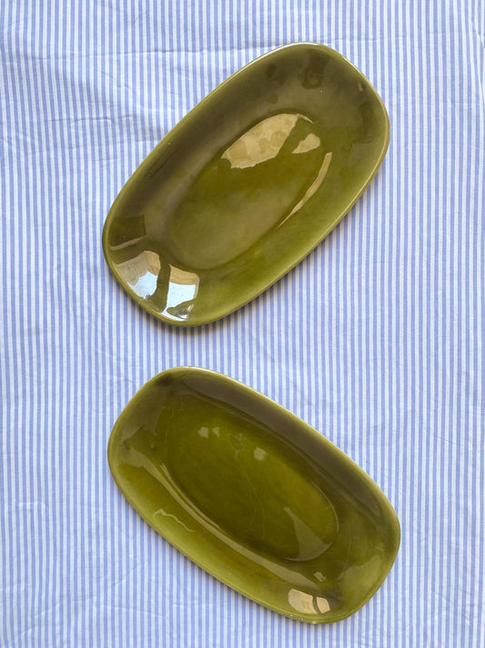 Lot de 2 raviers Gien vert kaki