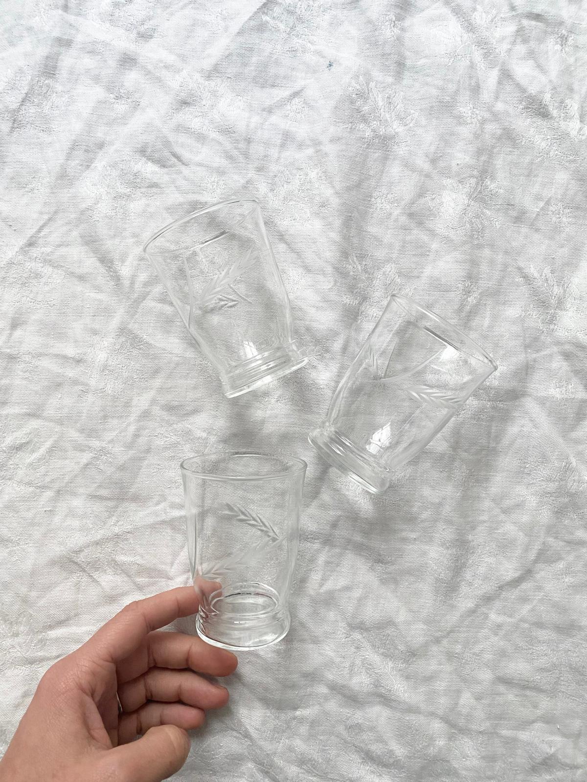 Lot de 3 verres à épis de blé
