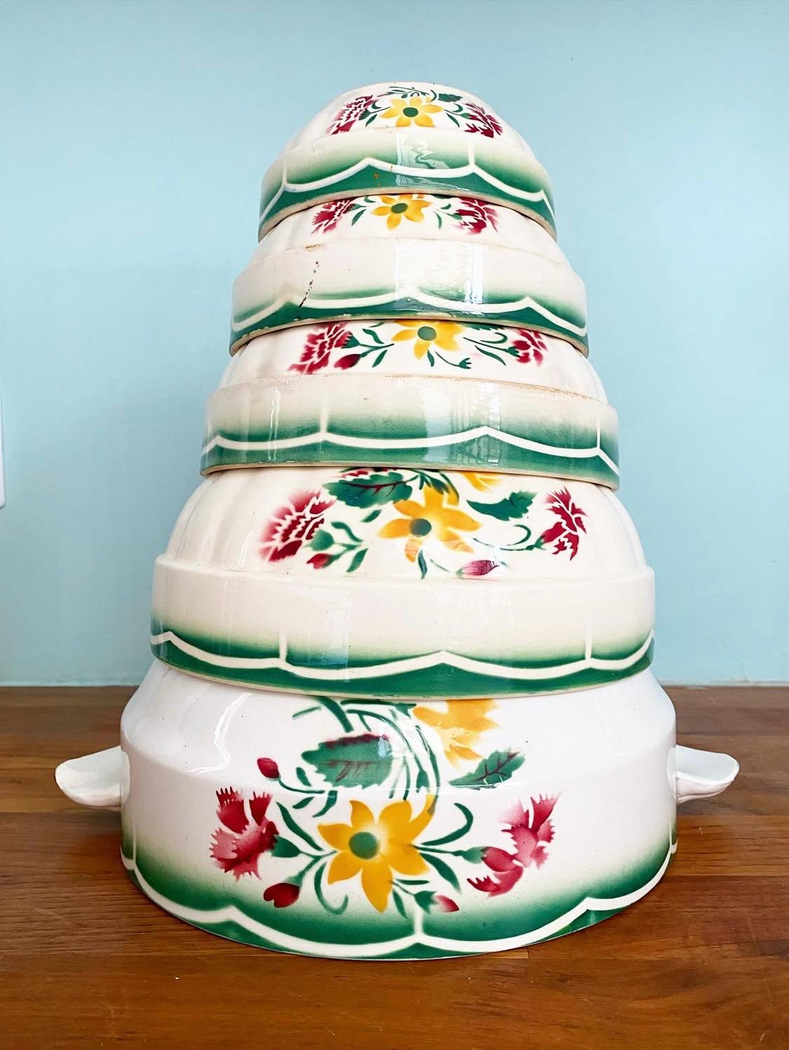 Lot de 5 saladiers gigogne Esper de Sarreguemines