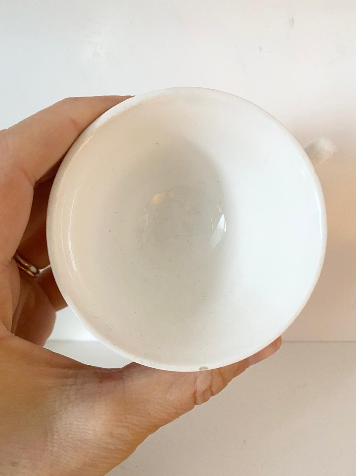 Lot de 5 tasses Sarreguemines à rayures jaunes 