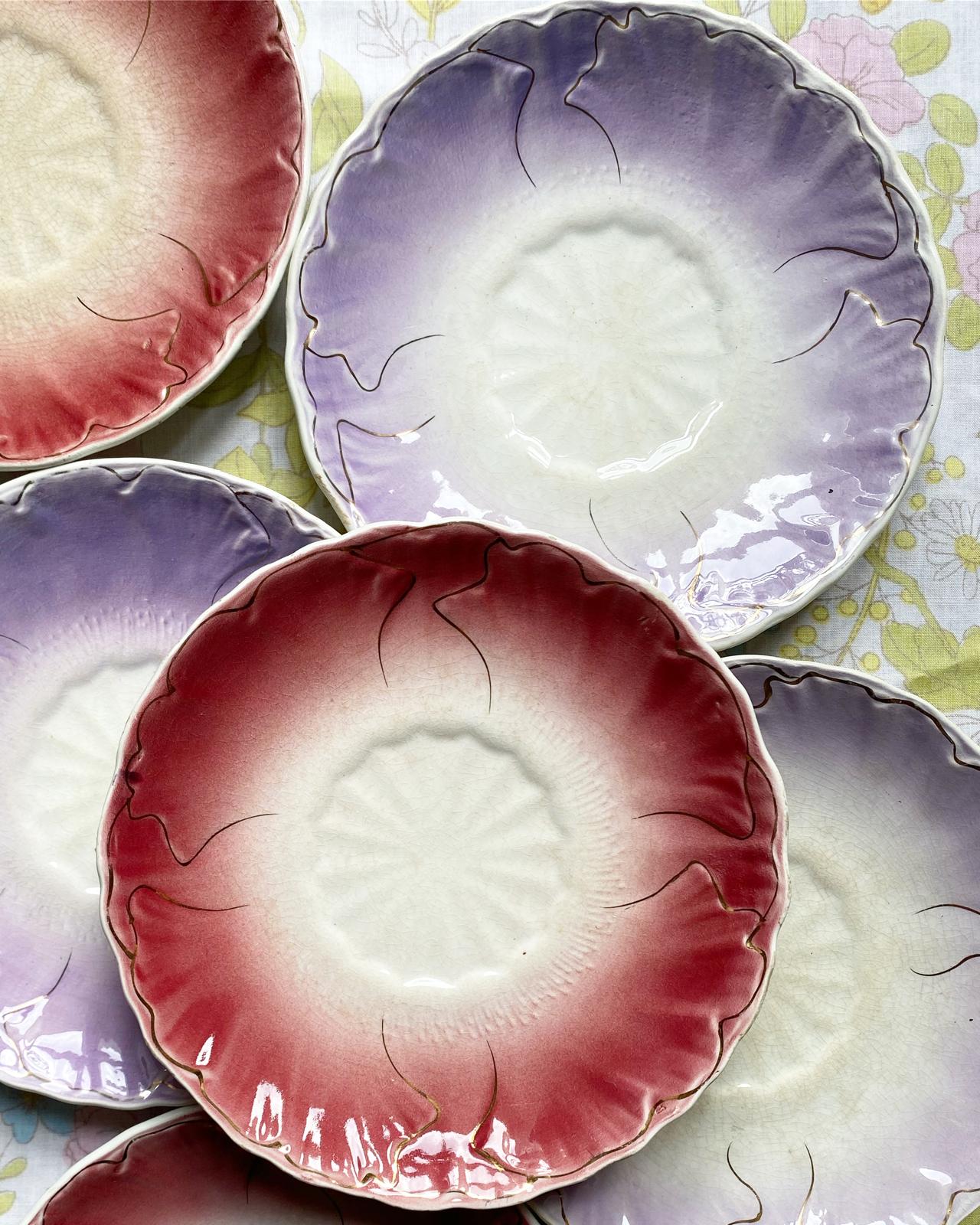 Lot de 6 assiettes à dessert de Lunéville barbotine