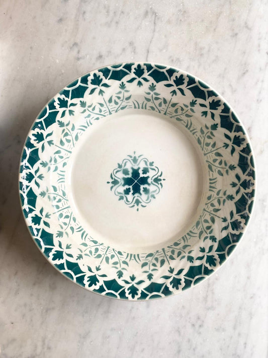 Petit plat creux vintage Digoin vert