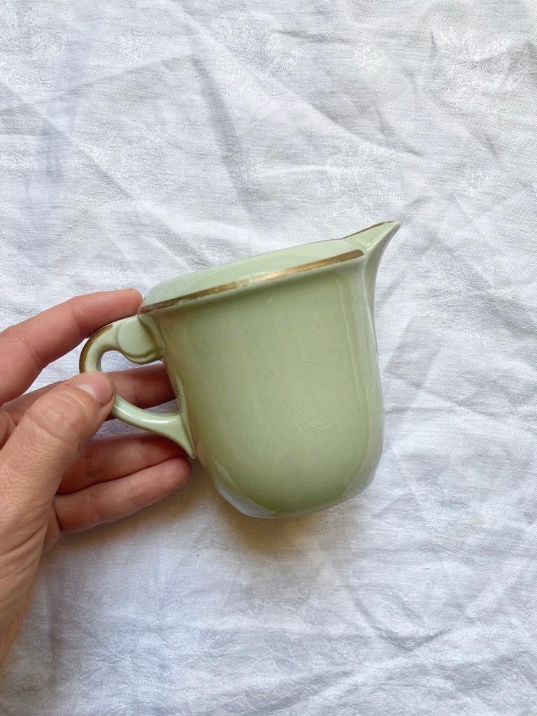 Service 12 pièces assiettes porcelaine vintage brésilienne liseré vert Service 12 pièces assiettes porcelaine vintage brésilienne liseré vert