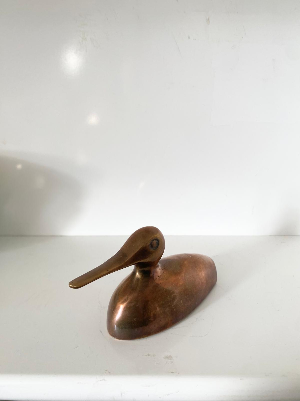 Presse papier canard laiton vintage