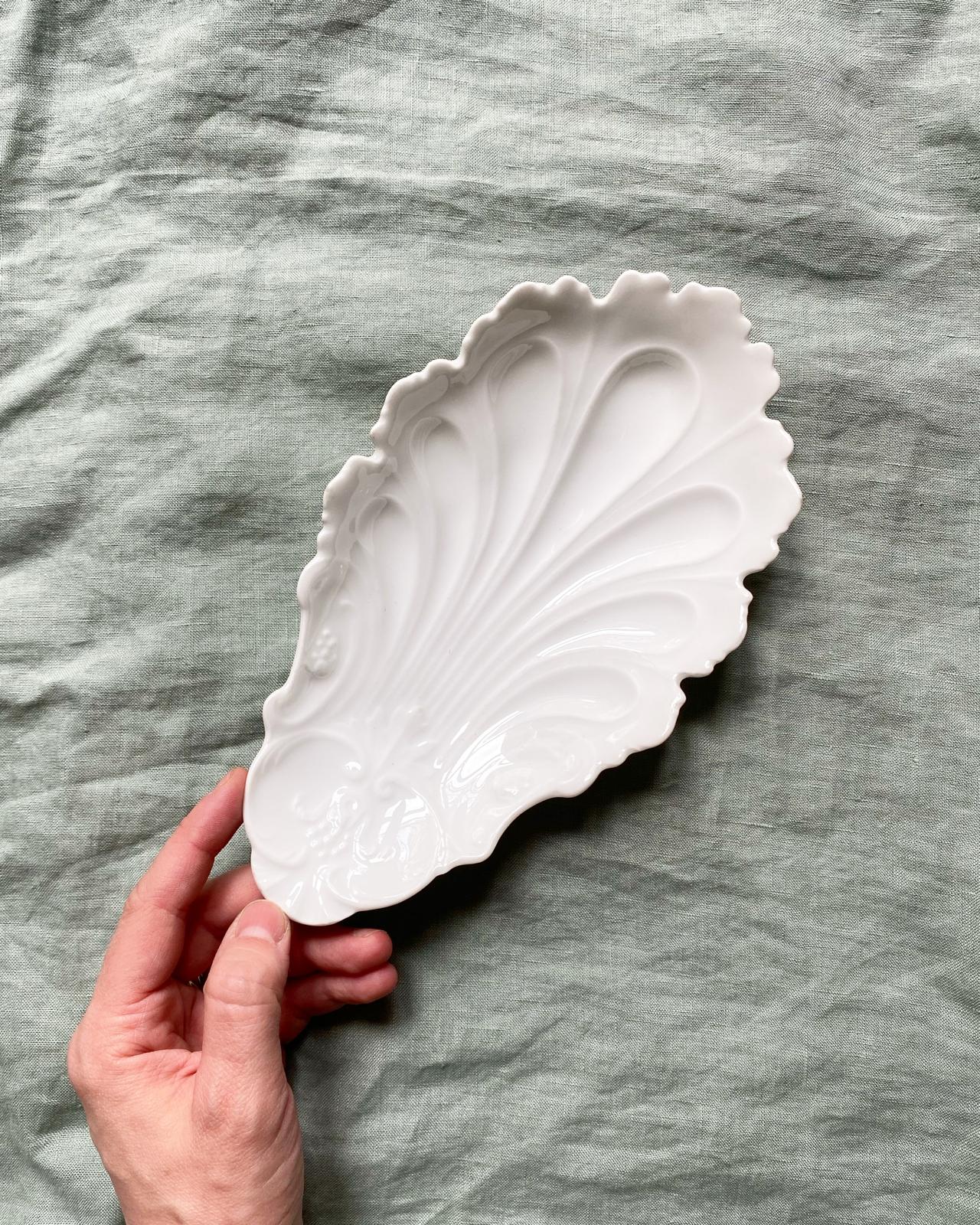 Ravier blanc coquillage coquille vintage