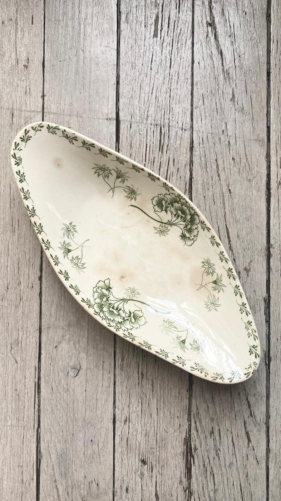 Ravier en terre de fer verte Palmyre de Sarreguemines