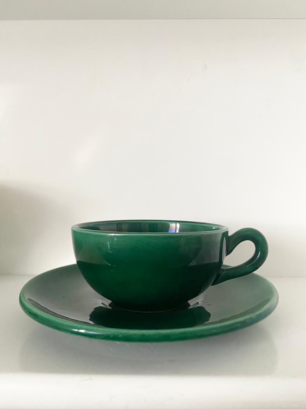 Tasse et sous tasse verte St Clément