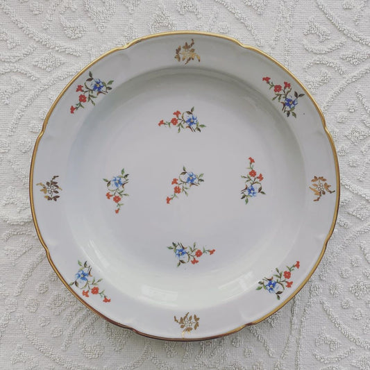 Assiettes creuses en porcelaine à petites fleurs