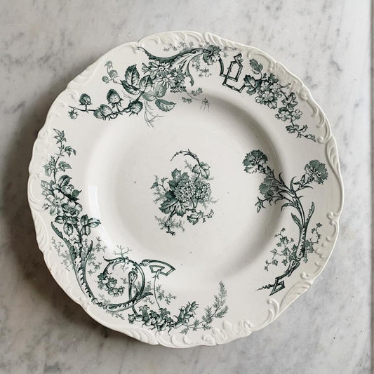 Assiette Chantrey terre de fer anglaise ironstone 